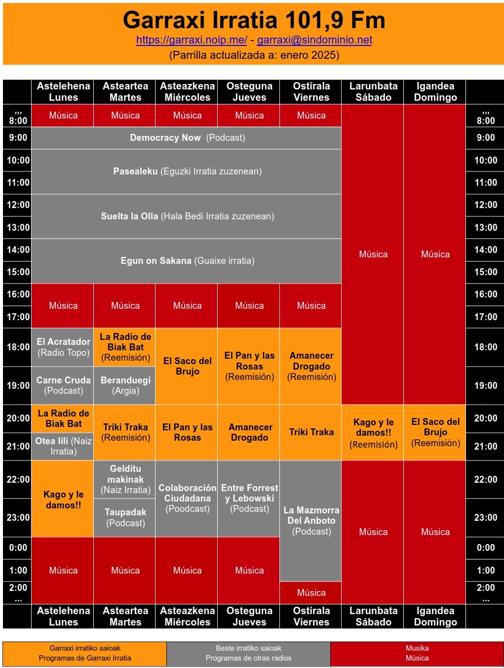 Garraxi Irratiko programazioa